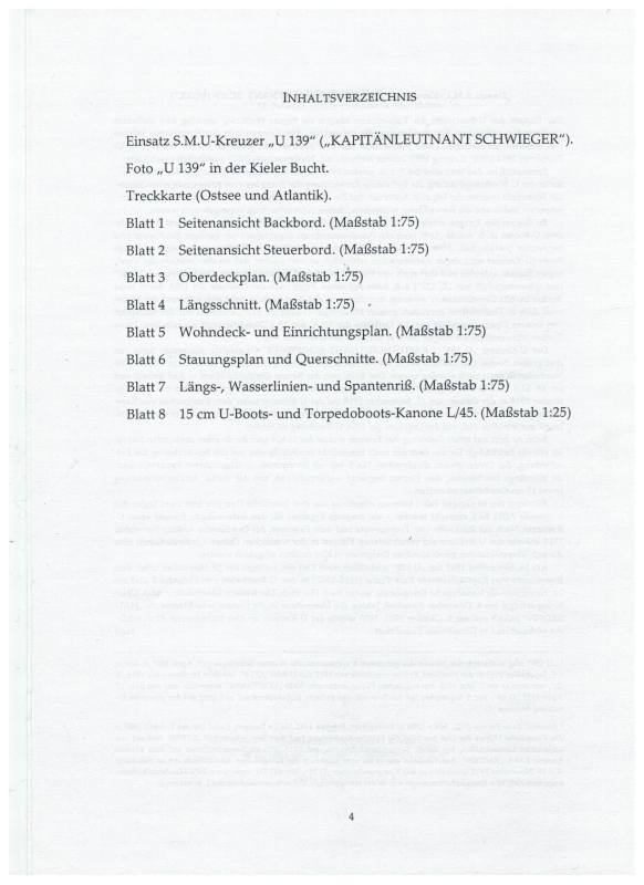 Peter Günter Huff; S.M. U-Kreuzer "U 139" Baupläne 1:75 und Zugaben (1 St.)
